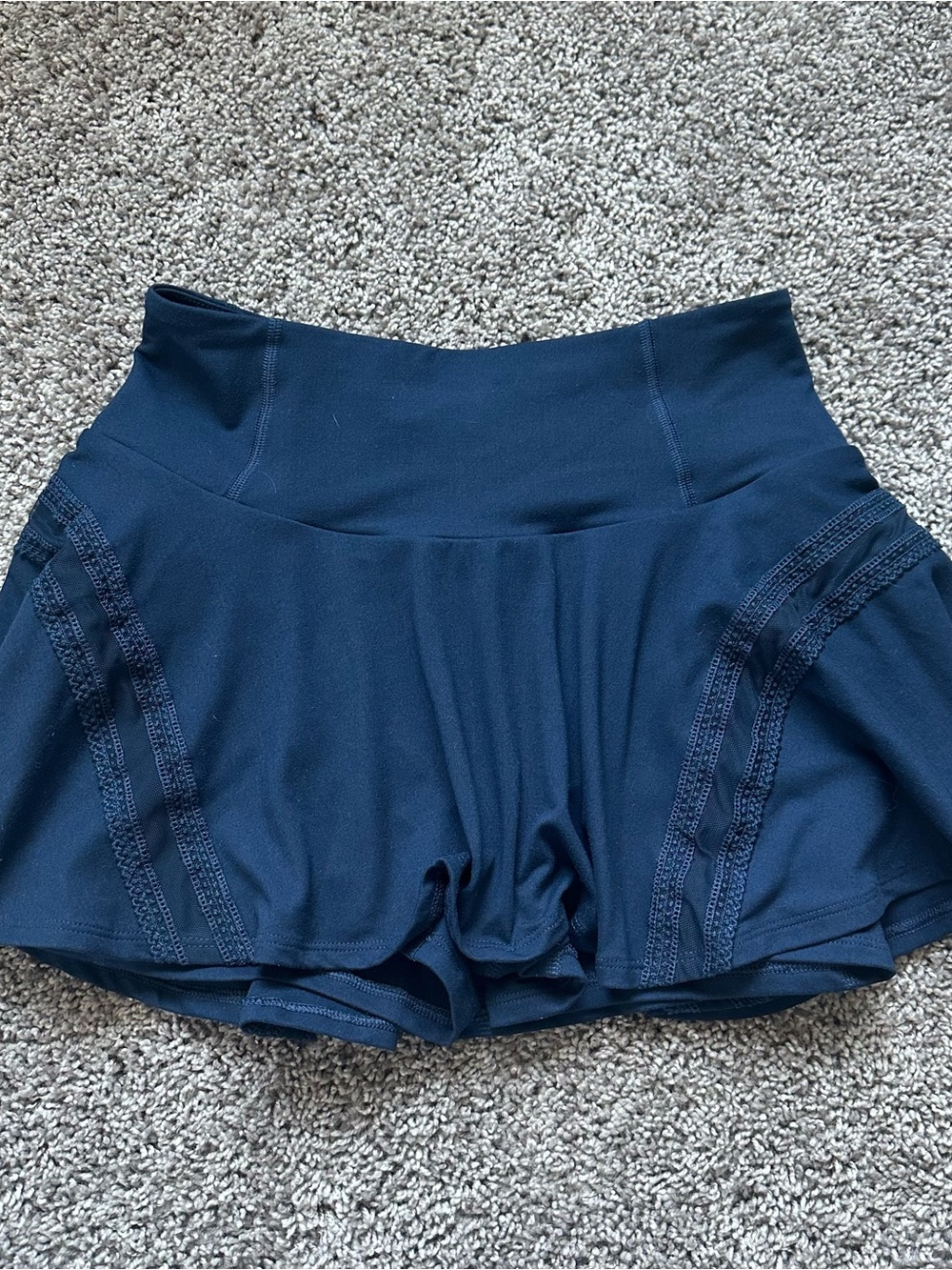 Free People Navy High-Waist Active Skort